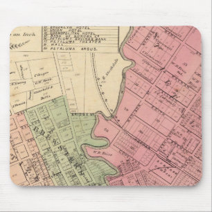 Karte von Petaluma City 1877 Mousepad