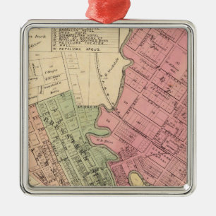 Karte von Petaluma City 1877 Ornament Aus Metall