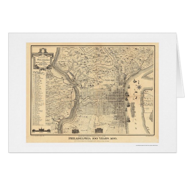 Karte von Philadelphia, wie sie im Jahre 1776 (Vorderseite (Horizontal))