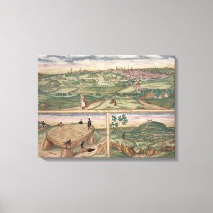 Karte von Poitiers, von "Civitates Orbis Terrarum" Leinwanddruck