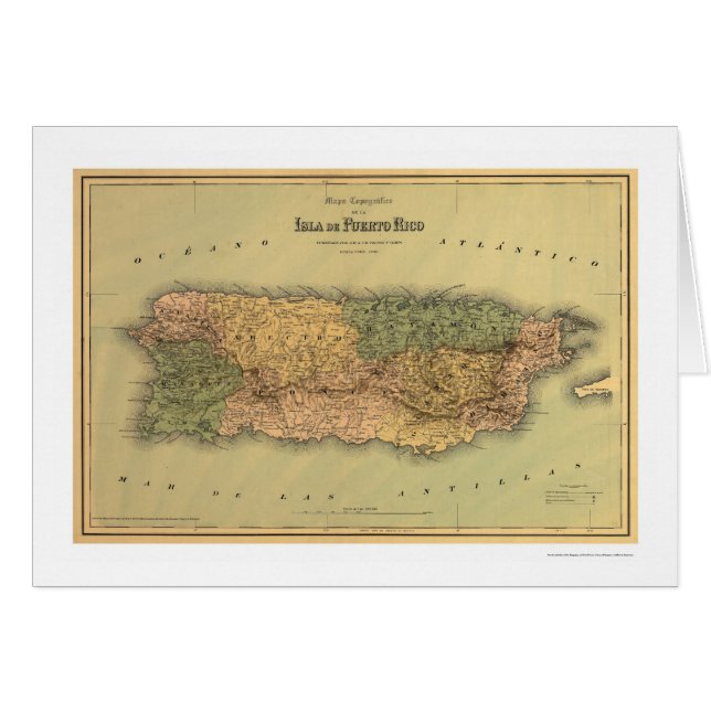 Karte von Puerto Rico durch Colton 1886 (Vorderseite (Horizontal))