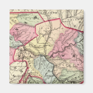 Karte von Putnam, Kanawha, Boone Landkreis Magnet
