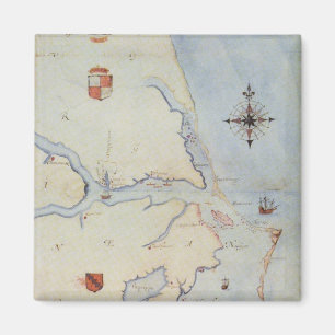 Karte von Raleighs Virginia Magnet