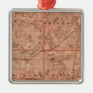 Karte von Ramsey County, Minnesota Silbernes Ornament