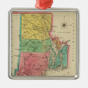 Karte von Rhode Island Ornament Aus Metall