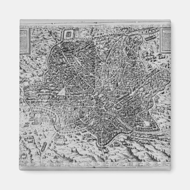 Karte von Rom, 1579 Magnet (Vorne)