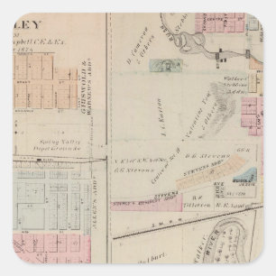Karte von Rushford, Fillmore County, Minnesota Quadratischer Aufkleber