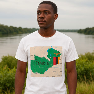 Karte von Sambia T-Shirt