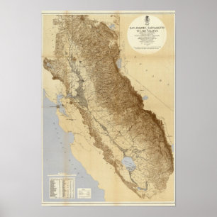 Karte von San Joaquin Poster