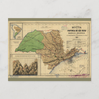 Karte von São Paulo, Brasilien (1886)