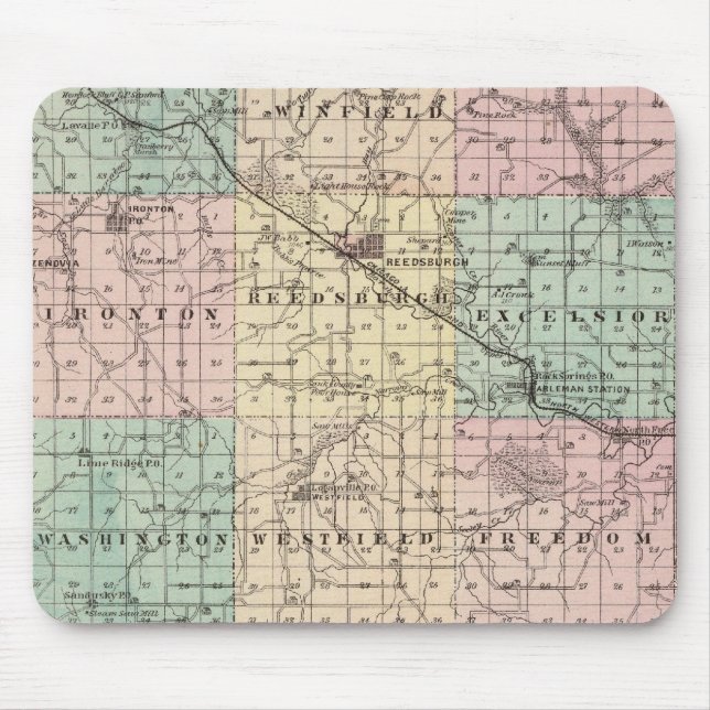 Karte von Sauk Landkreis und Kilbourn City Mousepad (Vorne)