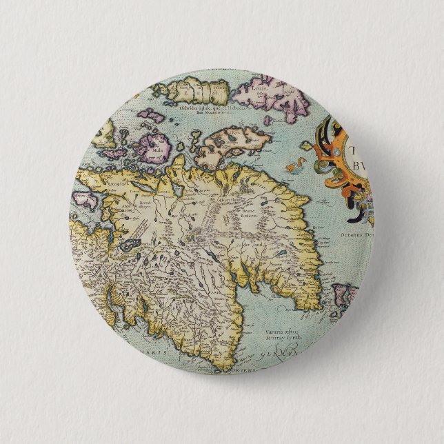 Karte von Schottland | Miliaria Scotia Button (Vorderseite)