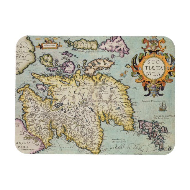 Karte von Schottland | Miliaria Scotia Magnet (Horizontal)