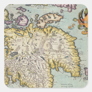 Karte von Schottland Miliaria Scotia Quadratischer Aufkleber