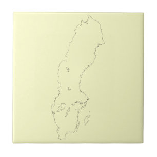 Karte von Schweden-Kontur Fliese