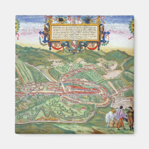 Karte von Serravalle, von 'Civitates Orbis Magnet