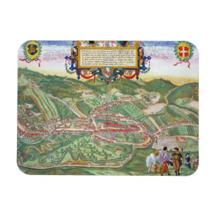 Karte von Serravalle, von 'Civitates Orbis Magnet