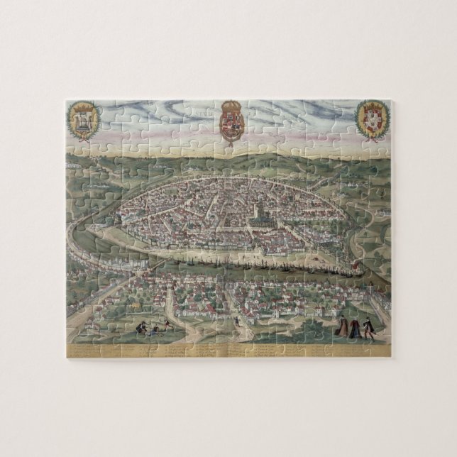 Karte von Sevilla, von "Civitates Orbis Terrarum" (Horizontal)