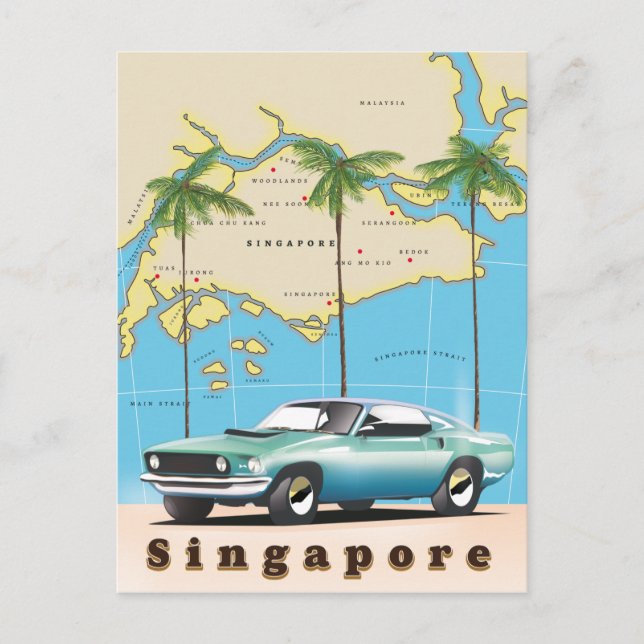 Karte von Singapur (Vorderseite)