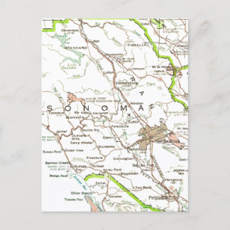 Karte von Sonoma County CA Postkarte