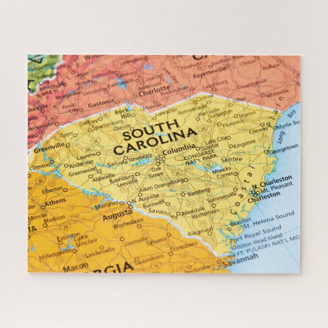 Karte von South Carolina (Horizontal)