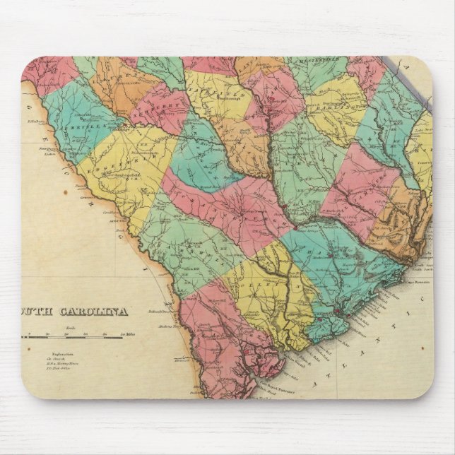 Karte von South Carolina Mousepad (Vorne)