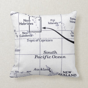 Karte von South- Pacificozean Kissen