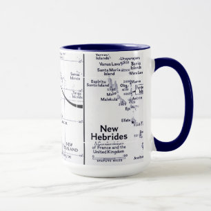 Karte von South- Pacificozean Tasse