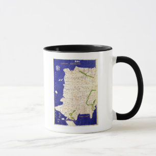 Karte von Spanien und von Portugal, von Tasse