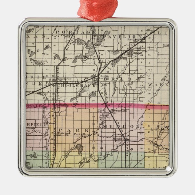 Karte von St- JosephLandkreis, Michigan Ornament Aus Metall (Vorne)