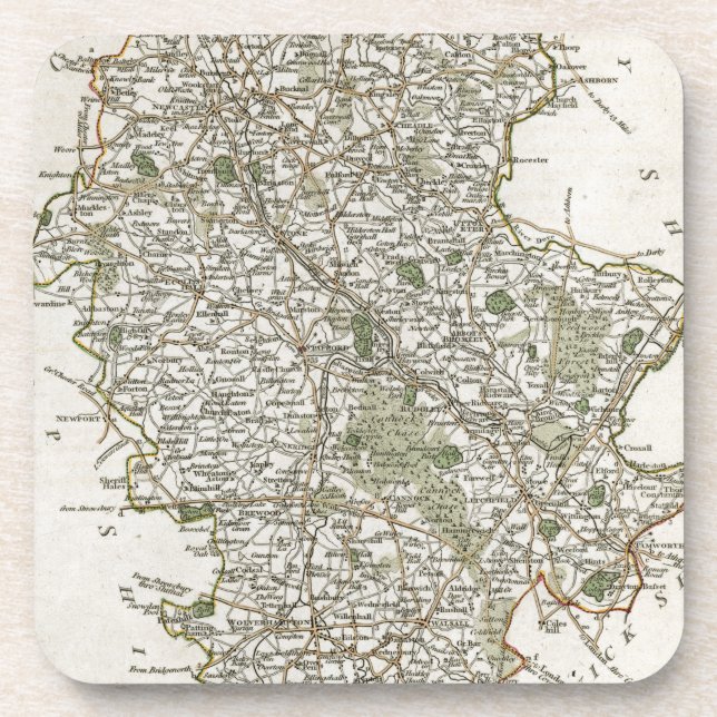 KARTE VON STAFFORDSHIRE, 1793 UNTERSETZER (Vorderseite)