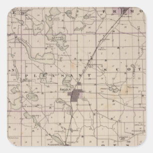 Karte von Steuben County Indiana Quadratischer Aufkleber