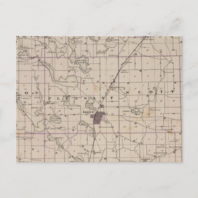 Karte von Steuben Landkreis Indiana (Vorderseite)