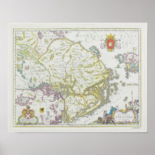 Karte von Stockholm, Schweden Poster