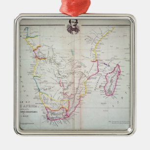 Karte von Südafrikaveranschaulichung Silbernes Ornament