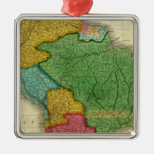 Karte von Südamerika 3 Ornament Aus Metall