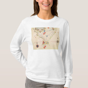 Karte von Südamerika und von Magellan Straßen T-Shirt