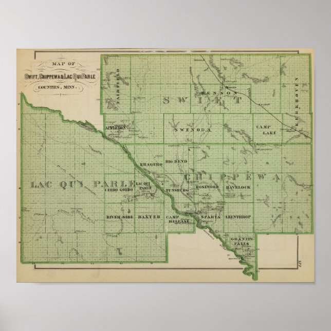 Karte von Swift, Minnesota Poster (Vorne)