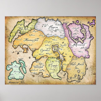 Karte von Tamriel Poster