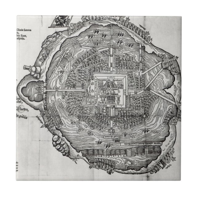Karte von Tenochtitlan Fliese (Vorderseite)