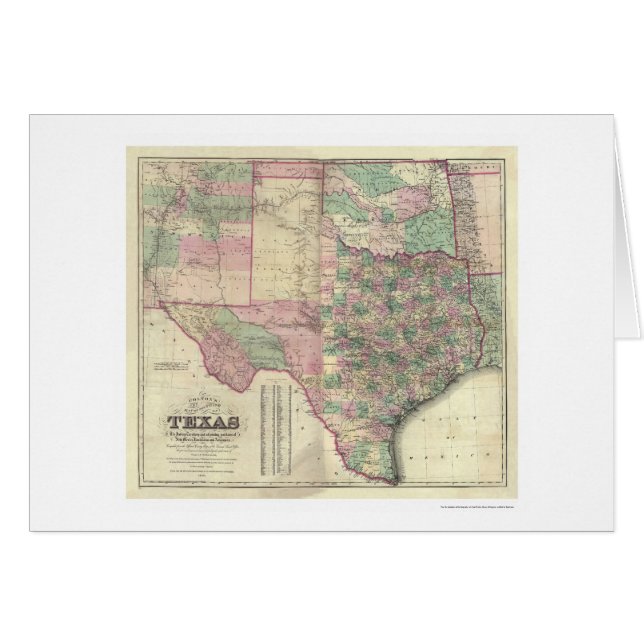 Karte von Texas-Gebiet durch Colton 1872 (Vorderseite (Horizontal))