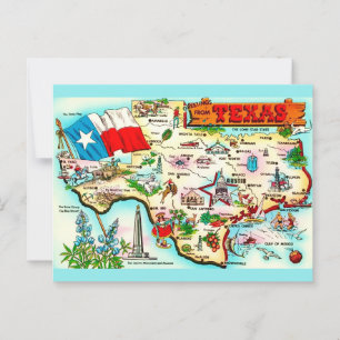 Karte von Texas Grußpostkarte