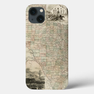 Karte von Texas mit Landkreis Borders Case-Mate iPhone Hülle