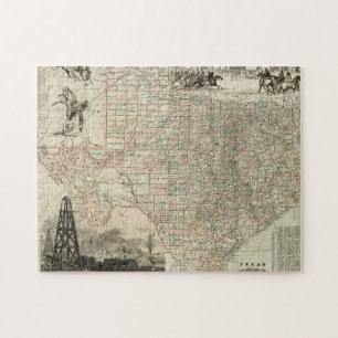 Karte von Texas mit Landkreis-Grenzen