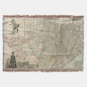 Karte von Texas mit Landkreis-Grenzen Decke