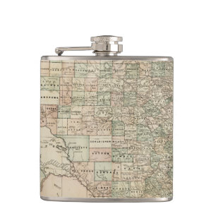 Karte von Texas mit Landkreis-Grenzen Flachmann