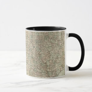 Karte von Texas mit Landkreis-Grenzen Tasse