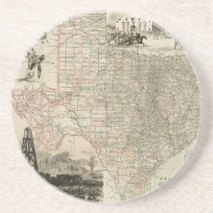 Karte von Texas mit Landkreis-Grenzen Untersetzer