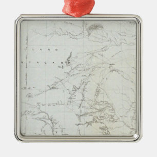 Karte von Texas und Teil New Mexiko Ornament Aus Metall