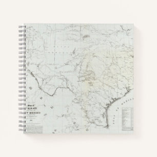 Karte von Texas und Teil von New Mexico Notizbuch